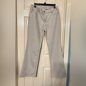 Chico's cream/grayish Cotton straight/flare Legs pants sz 10